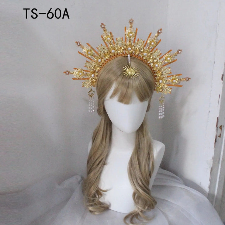DIY Kit  Zip Tie Goddess Halo Crown Headpiece Gold Sunburst Celestial Pregnancy Maternity Headpiece Tiara - CosmicBlueprint7