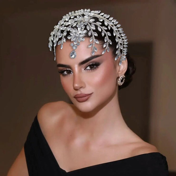 Goddess/Rhinestone Bridal Tiaras And Crowns Queen Diadem Crystal Wedding Headdress Bride Forehead Hairbands Bride Tiara Jewelry CosmicBlueprint7
