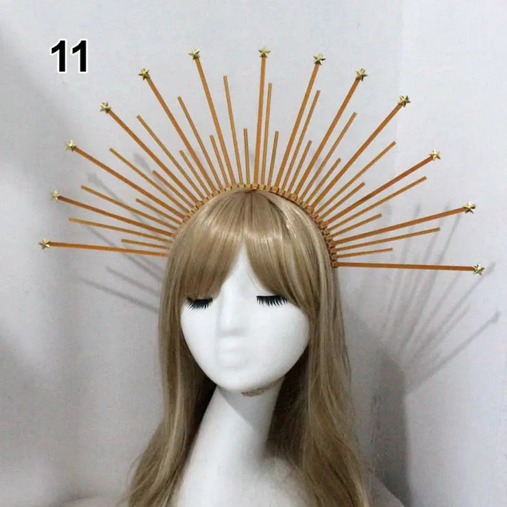 Baroque Style Diy Lolita Crown Material Church Sun Goddess Crown Virgin Mary Lolita DIY Tiara Crown Making Kit Hair Accessories CosmicBlueprint7
