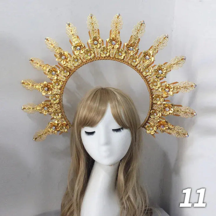 Gold Sun Crown Headband Sun Godmother&