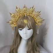 DIY Kit  Zip Tie Goddess Halo Crown Headpiece Gold Sunburst Celestial Pregnancy Maternity Headpiece Tiara CosmicBlueprint7