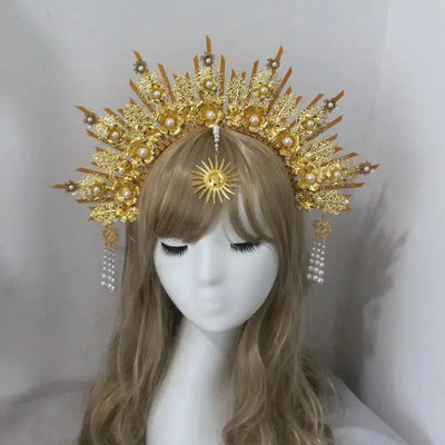 DIY Kit  Zip Tie Goddess Halo Crown Headpiece Gold Sunburst Celestial Pregnancy Maternity Headpiece Tiara CosmicBlueprint7