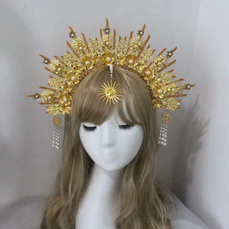 DIY Kit  Zip Tie Goddess Halo Crown Headpiece Gold Sunburst Celestial Pregnancy Maternity Headpiece Tiara CosmicBlueprint7