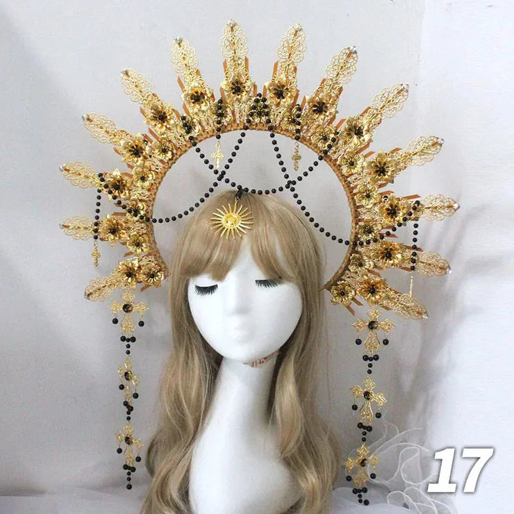 Gold Sun Crown Headband Sun Godmother&