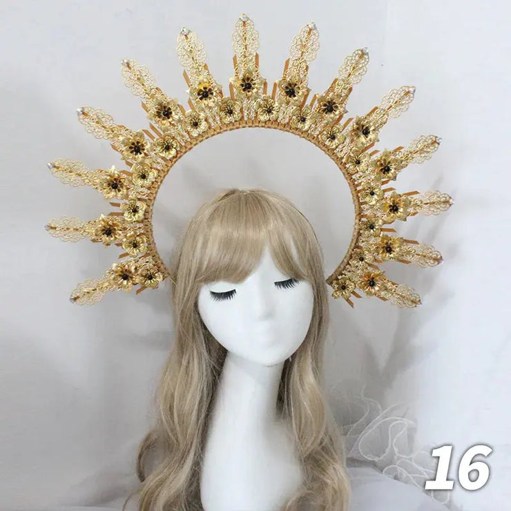 Gold Sun Crown Headband Sun Godmother&