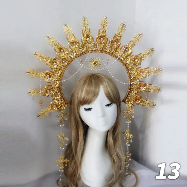 Gold Sun Crown Headband Sun Godmother&