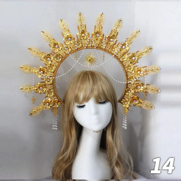 Gold Sun Crown Headband Sun Godmother&