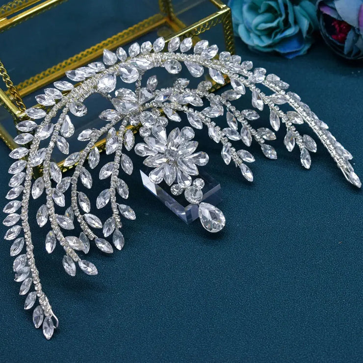 Goddess/Rhinestone Bridal Tiaras And Crowns Queen Diadem Crystal Wedding Headdress Bride Forehead Hairbands Bride Tiara Jewelry CosmicBlueprint7