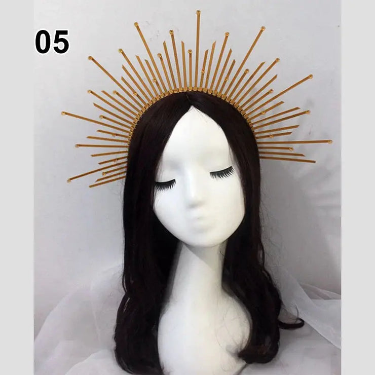 Baroque Style Diy Lolita Crown Material Church Sun Goddess Crown Virgin Mary Lolita DIY Tiara Crown Making Kit Hair Accessories CosmicBlueprint7