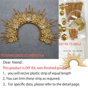 DIY Kit  Zip Tie Goddess Halo Crown Headpiece Gold Sunburst Celestial Pregnancy Maternity Headpiece Tiara - CosmicBlueprint7