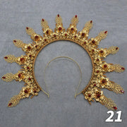 Gold Sun Crown Headband Sun Godmother's Crown Tiara Virgin Mary Gothic Fairy Goddess Hair Accessories DIY Tiara Making Material CosmicBlueprint7
