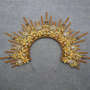 DIY Kit  Zip Tie Goddess Halo Crown Headpiece Gold Sunburst Celestial Pregnancy Maternity Headpiece Tiara - CosmicBlueprint7