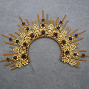DIY Kit  Zip Tie Goddess Halo Crown Headpiece Gold Sunburst Celestial Pregnancy Maternity Headpiece Tiara - CosmicBlueprint7