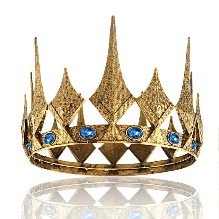 Big  Round Metal Crown With Imitation Gem Royal Ball Party Tiara CosmicBlueprint7
