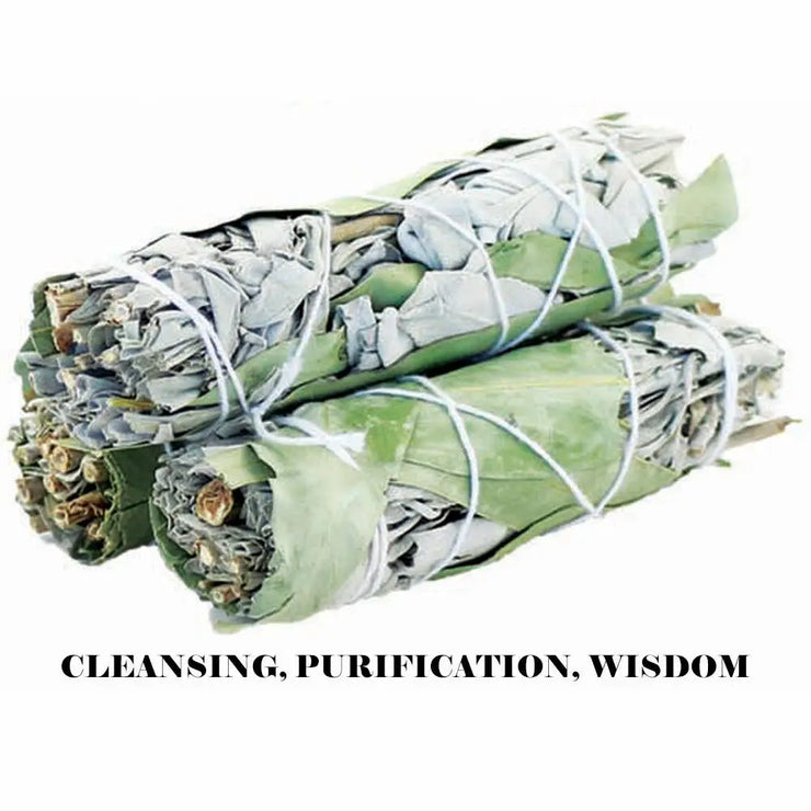 SMUDGE STICK - White Sage and Eucalyptus 10cm WONDER IMPORTS AUSTRALIA