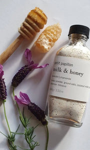 Milk & Honey Bath Milk: 100 Grams Glass Bottle Petit Papillon