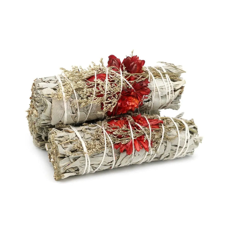 Herbal smudge stick for love rituals and cleansing