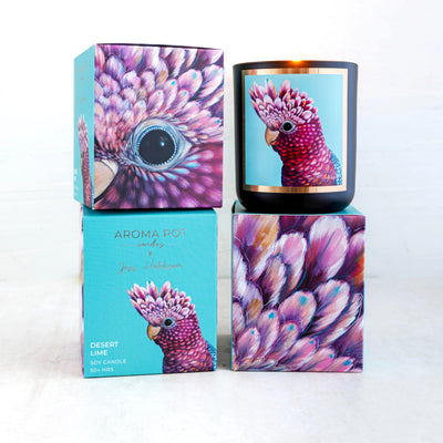 50+hrs Australian artist soy candle -  Desert Lime - CosmicBlueprint7